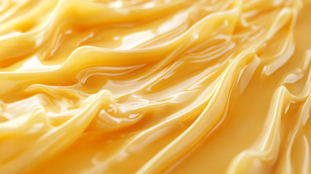 Melted condensed milk as background, closeup. Dairy product, closeupの素材