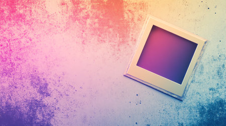 Old photo frame on grunge background with space for text or imageの写真素材
