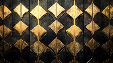 golden pattern on the old wood door for background and texture.の写真素材