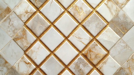 Marble tiles texture background with gold and white pattern, stock photoの写真素材