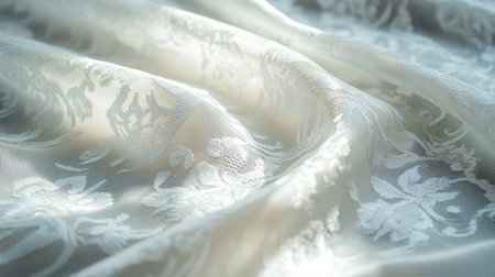 Texture, background, pattern, sensation, cambric - very thin translucent soft mercerized fabric, whiteの写真素材
