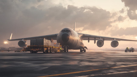 Truck on the highway. Delivery of goods. 3d renderingの写真素材