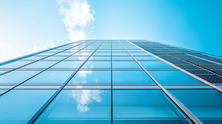 Modern office building detail. Architectural detail of modern skyscraper.の写真素材