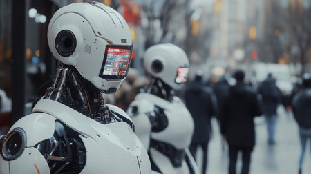 A robot on the streets of the city.の写真素材