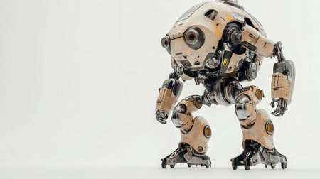 Robot toy isolated on a white background. 3d rendering.の写真素材