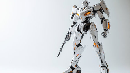 Robot on a white background. 3d rendering. Robot model.の写真素材