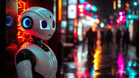 Close-up of the artificial intelligence robot in Bangkok, Thailand.の写真素材