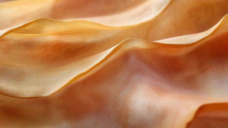 abstract background of orange silk drapery, close-upの写真素材