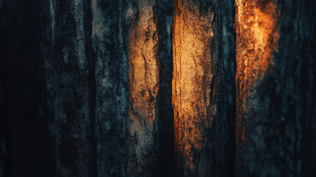 Wooden wall with sunlight and shadow. Abstract background and texture for design.の写真素材