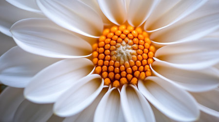 Macro of a white daisy flower. Shallow depth of field.の写真素材