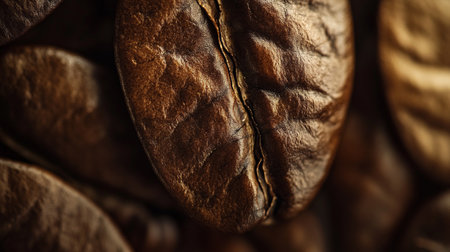 Coffee beans close-up. Macro. Selective focus.の写真素材