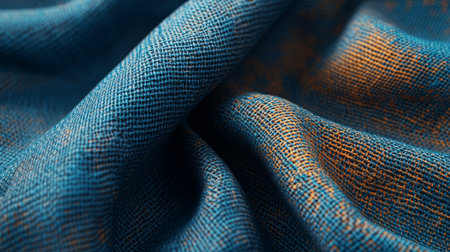 close up of blue fabric textile texture background. tissue, textile, cloth, material, textureの写真素材
