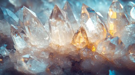 Macro shooting of natural mineral gemstones - quartz crystals closeupの写真素材