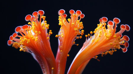 Hibiscus flower on a black background. Shallow depth of fieldの写真素材