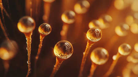Macro photo of water droplets. Shallow depth of field.の写真素材