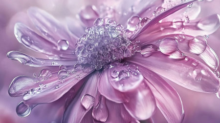 Beautiful pink chrysanthemum flower with water drops close upの素材