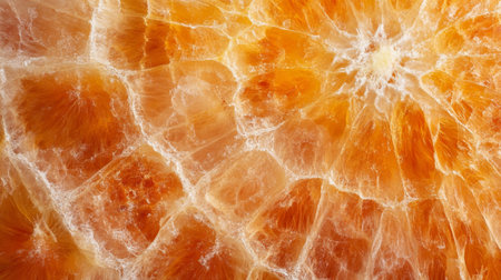 Close-up of the surface of a slice of orange, backgroundの写真素材