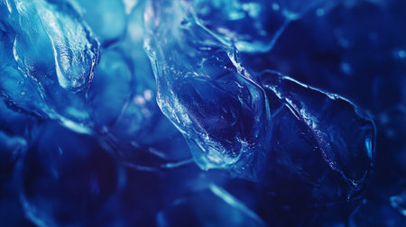 Macro shot of ice texture in blue tone. Abstract background.の写真素材