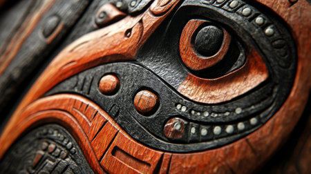 Wooden carving close upの写真素材