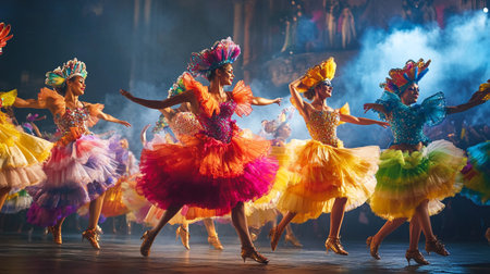 Unidentified dancers perform traditional Thai dance in Bangkok, Thailand.の写真素材