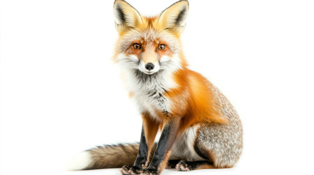 Portrait of a raccoon on a white backgroundの素材