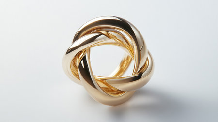 golden ring on a white background. 3d render illustration.の写真素材