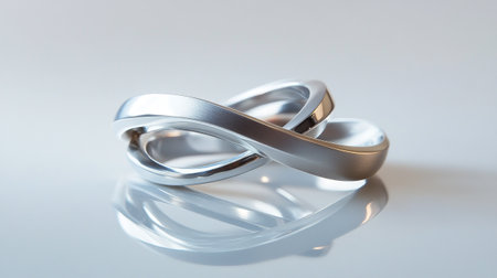 Wedding rings on a white background. 3d render.の写真素材