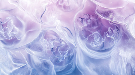 Fluid art texture. Abstract backdrop with iris flowers. Digital painting.の写真素材