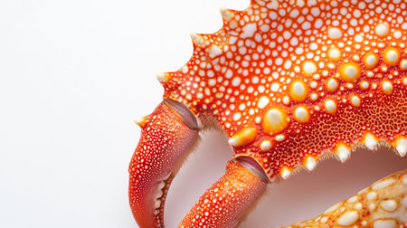 Close up of a red crab isolated on a white background with copy spaceの写真素材