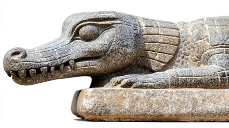 Statue of a crocodile on a white background. Isolatedの写真素材