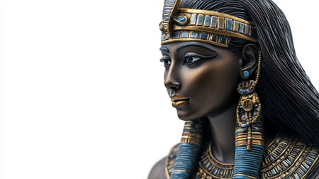 Statue of an Egyptian woman on a white background. 3d renderingの写真素材