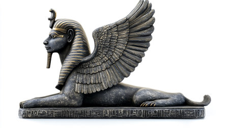Egyptian Sphinx isolated on a white background. 3d renderの写真素材