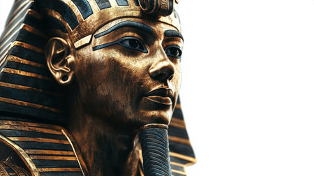 Egyptian pharaohs statue isolated on white background. 3d illustrationの写真素材