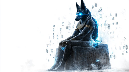 Mysterious Egyptian god of wealth and prosperity. 3D renderingの写真素材