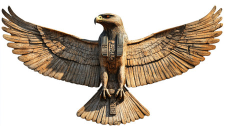 Eagle statue isolated on white background. 3d rendering, 3d illustration.の写真素材