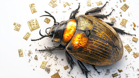 Egyptian mask isolated on white background with clipping path. Close up.の写真素材