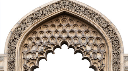 Detail of the facade of the Hassan II Mosque in Casablanca, Moroccoの写真素材