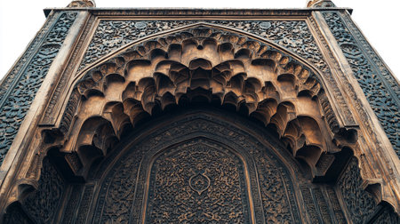 Details of the facade of the mosque in Samarkand, Uzbekistanの写真素材