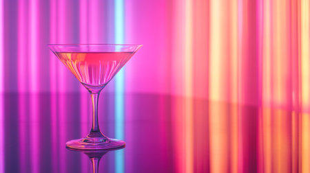 Martini glass on a colorful background. Alcoholic drink. Close-up.の写真素材
