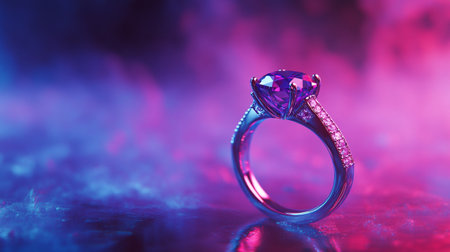 Black speaker with blue and pink neon lights. 3D rendering.の写真素材