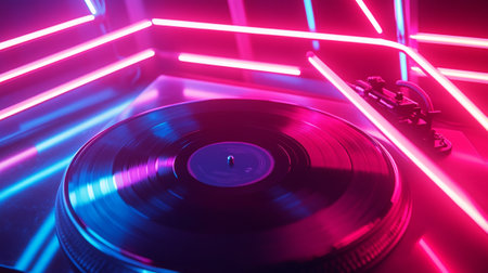 Perfume bottle mockup in neon light. 3d renderingの素材