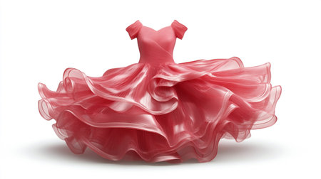 Wedding dress on a white background. 3d rendering.の写真素材