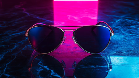 Cyclist in a dark room with neon lights. 3d renderingの写真素材