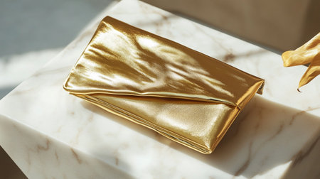 Luxury gold gift boxle table, closeup viewの写真素材