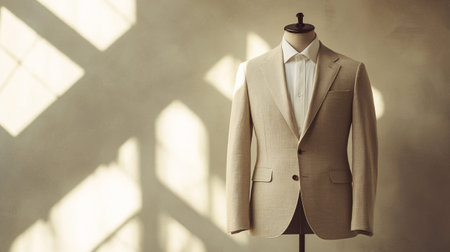 Wedding suit on a mannequin. Vintage style.の写真素材