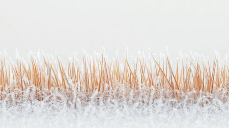 Close-up of wooden toothpicks on white background with snowの写真素材