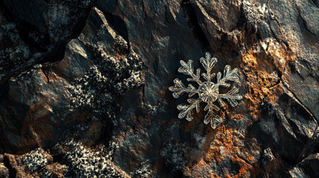 Snowflake on a stone background. Snowflake on a stone background.の写真素材