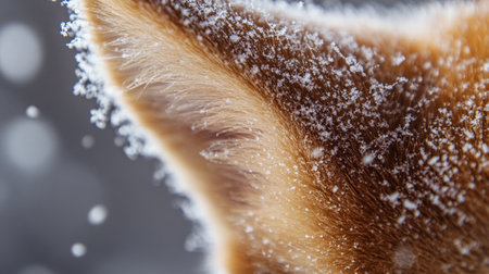 Close-up view of fur of a fox in the snow.の写真素材