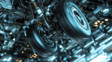 3d illustration of an airplane engine.の写真素材