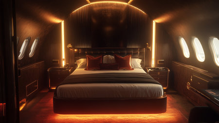 Interior of a double bed hotel room 3d rendering image.の写真素材